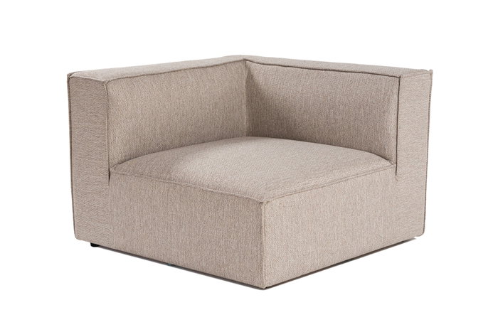Atelier Del Sofa L1 Sofá 1 Plaza, Tela Lino, Beige Arena, Estructura Haya
